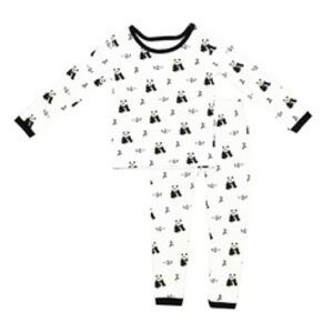 Kyte Baby 2T Long Sleeve Pajamas in Black & White Zen (panda)